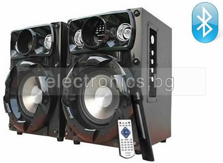 Активни Тонколони DJ-BOSS с Вграден Усилвател, един Безжичен Микрофон, BLUETOOTH, FM/SD/USB, 2x30W
