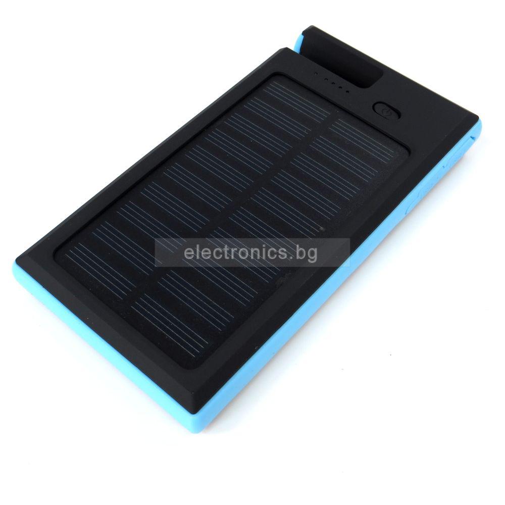 Външна батерия с  2 USB порта, Соларна, светодиоден фенер, Power Bank 7000Mah Solar