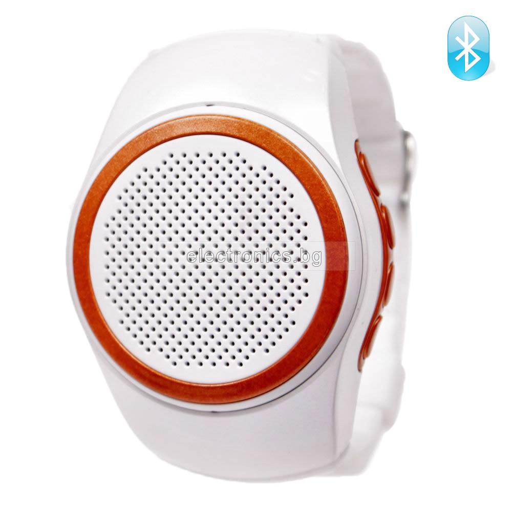 Bluetooth Тонколонка - Гривна, FM радио, слот за micro SD, бяла, B20