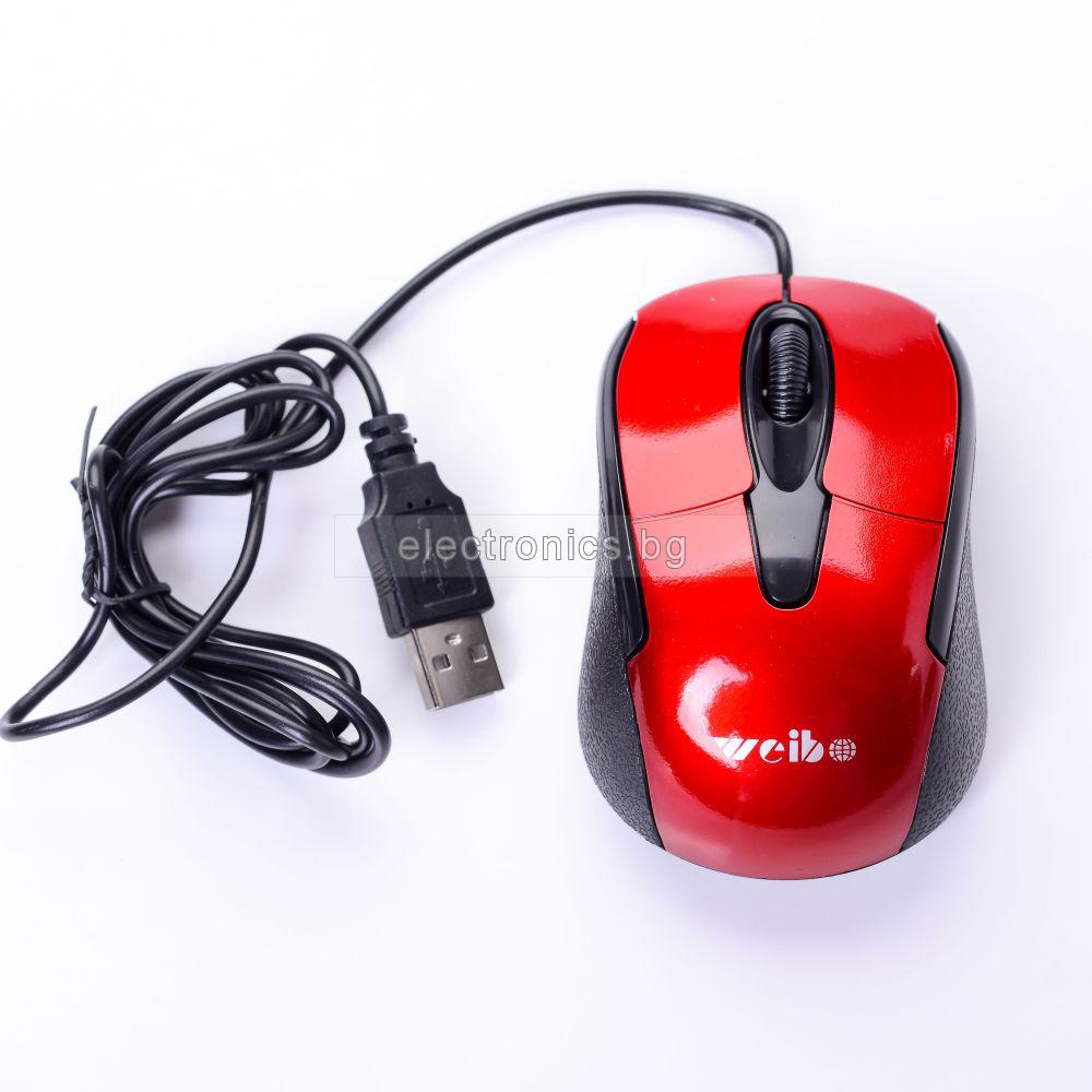 USB Оптична мишка WB-3004 Red USB, червенa