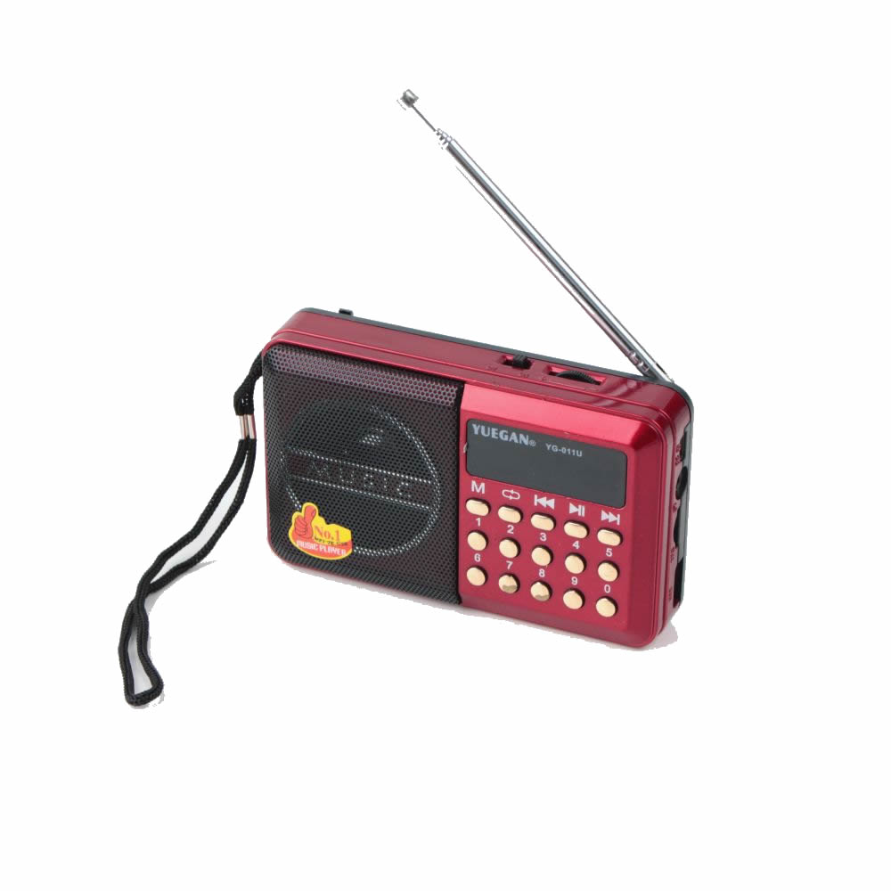 Колонка YG-011U,FM радио, МP3 плеър, литиево-йонна батерия, слот за USB и micro SD CARD, Червена