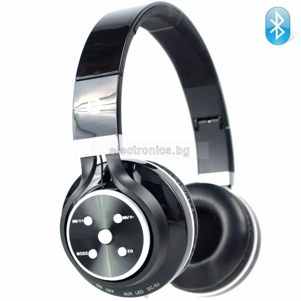 Безжични слушалки B-07, Bluetooth, MP3 плеър, FM радио, micro SD вход, вграден микрофон, Черни