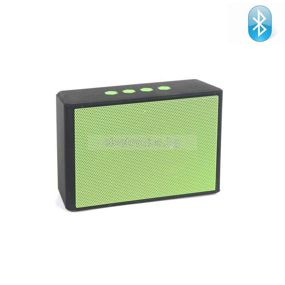 Bluetooth колонка HDY-003 , FM радио, литиево-йонна батерия, слот за USB/micro SD CARD/AUX, черен/зелен