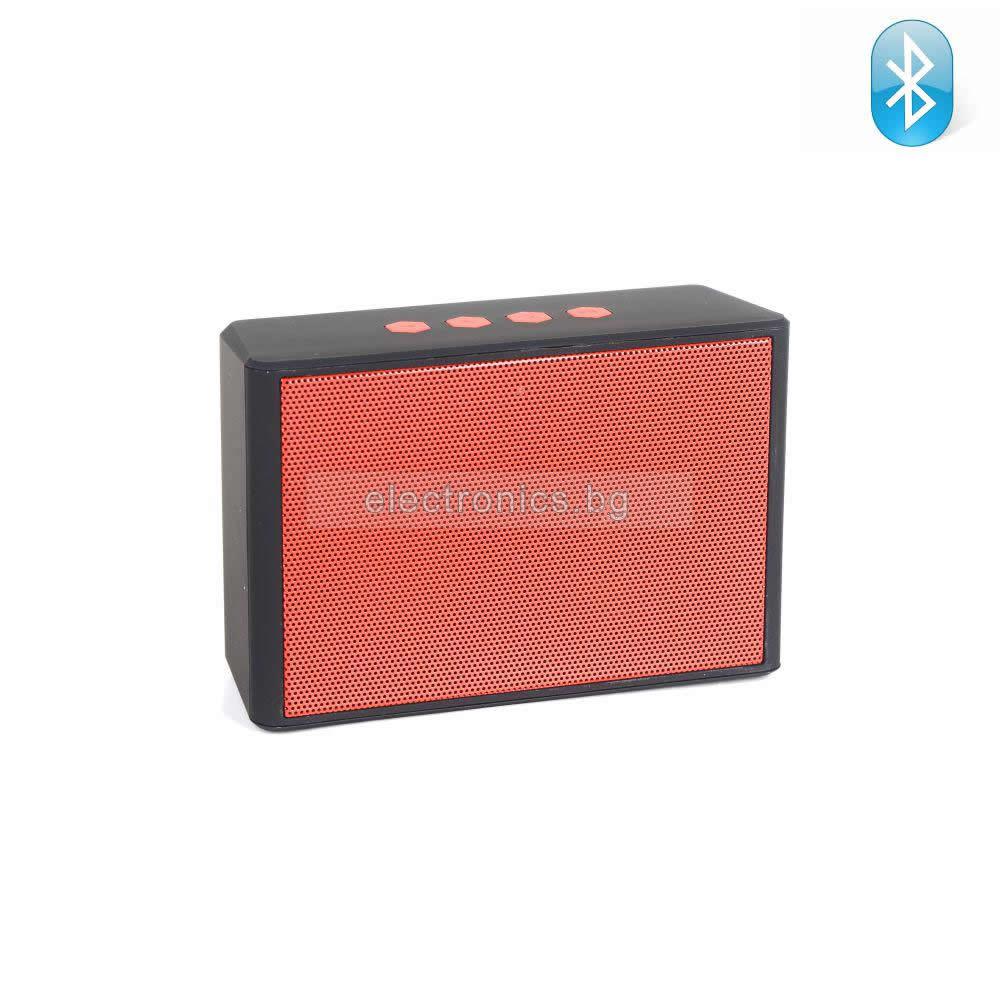 Bluetooth колонка HDY-003 , FM радио, литиево-йонна батерия, слот за USB/micro SD CARD/AUX, черен/червен