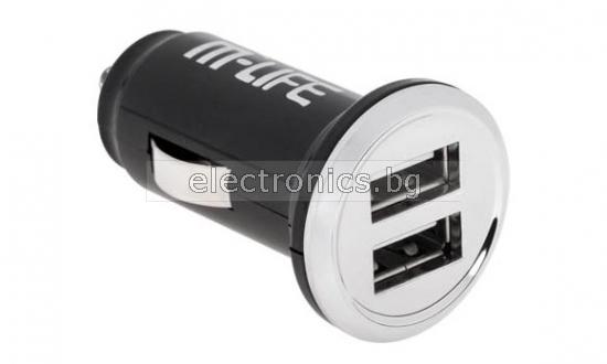 USB зарядно за Телефон за Кола 12-24V 2A 2xUSB ML0550