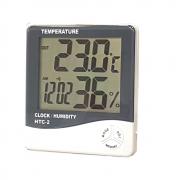 Стаен термометър HTC-2, Термометър вътрешна и външна температура, Влагомер, Часовник