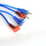 Аудио видео кабел чинчове 2RCA, силиконов, 90 градуса, 4.4