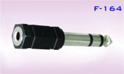 Конектор F-164, преход Stereo jack 6.3mm мъжки - Stereo jack 3.5mm женски, пластмасов