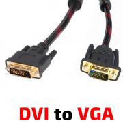 DVI-VGA кабел, позлатен, с ферит, 5 метра