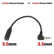Аудио кабел преход Stereo Jack 3.5mm женски -2.5mm мъжки,