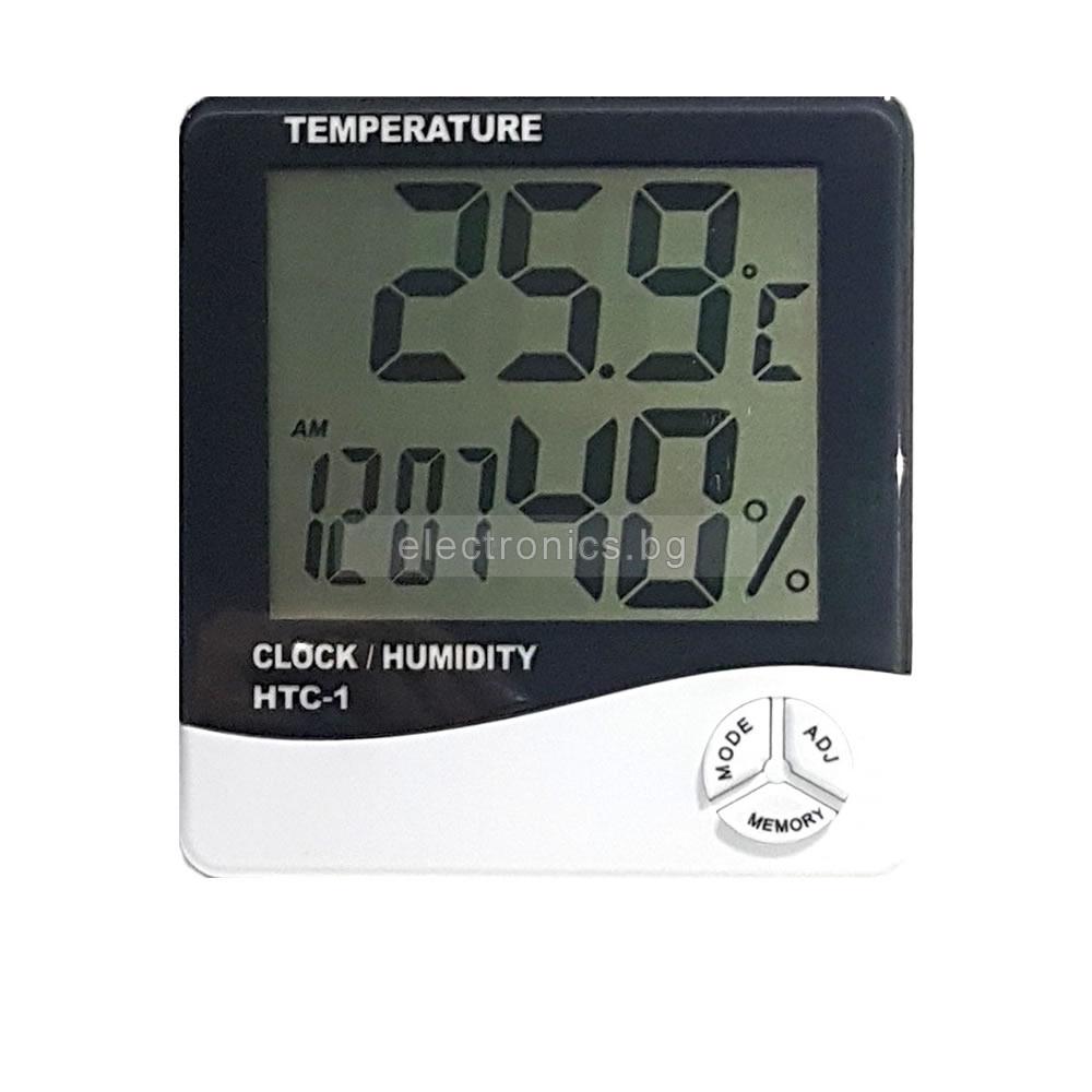 Метеостанция HTC-1, Термометър вътрешна температура, Влагомер, Часовник