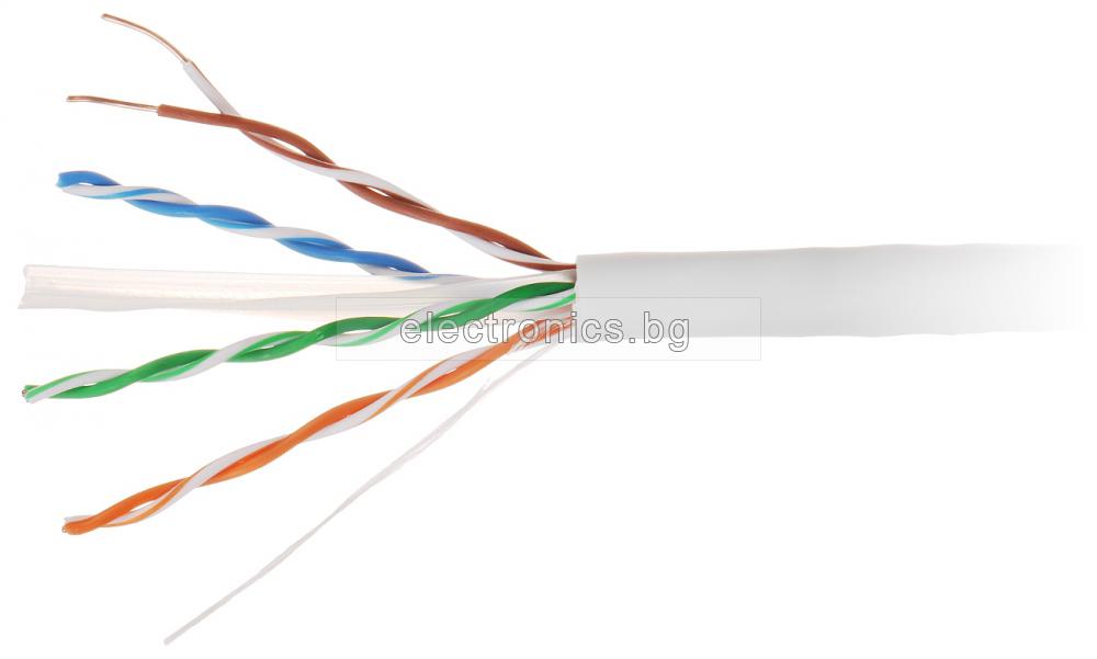 LAN Кабел UTP 24AWG, категория CAT 6, 4x2x0.5mm, ролка 305 метра