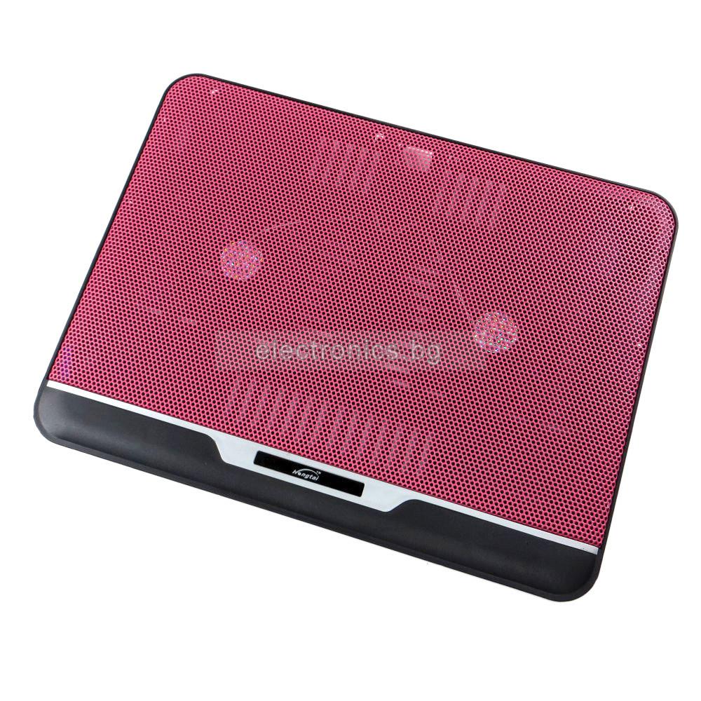 Охладител за лаптоп Cooler 2088, 2 вентилатора, до 15.6\" инча, тъмно-розов
