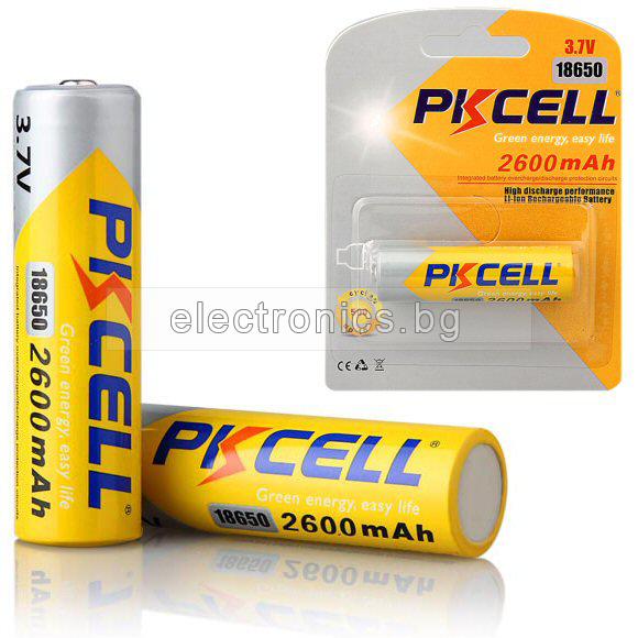 Акумулаторна батерия 3.7V 2600mAh 18650 PKCELL - 1бр.