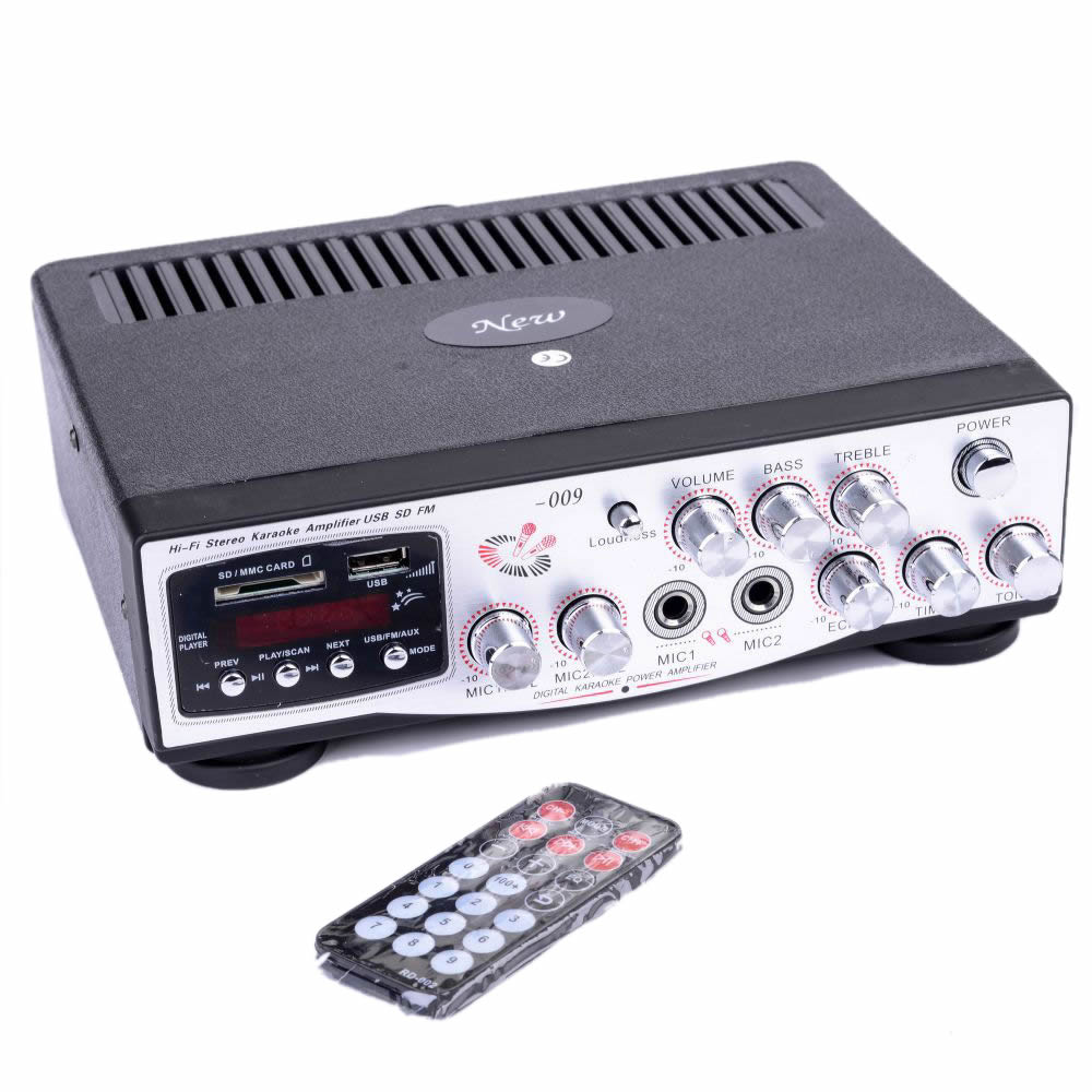 Усилвател TELI  MA-009 USB/SD, FM радио, 2x30W, 2микрофонни входа, дистанционно