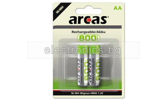 Акумулаторна батерия AA 1.2V 800mAh ARCAS - 1бр.