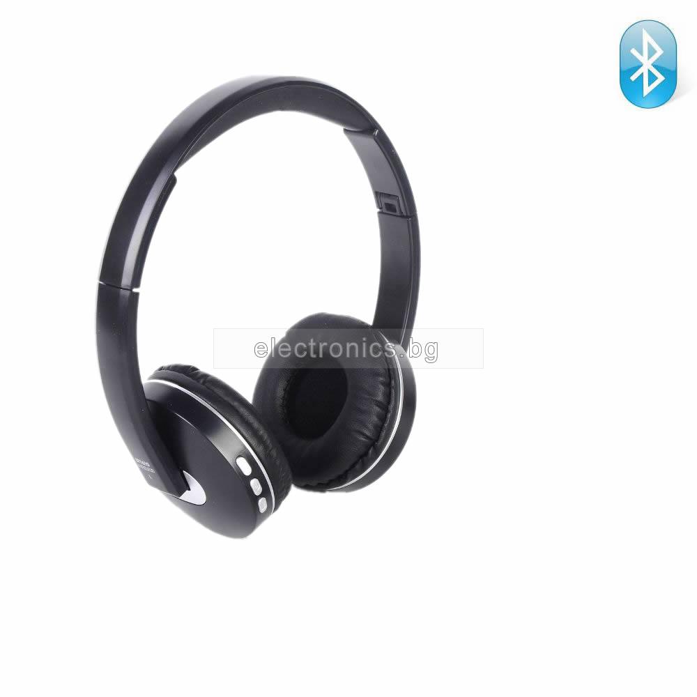 Безжични слушалки BT-1610, Bluetooth, Микрофон, Черен/Бял