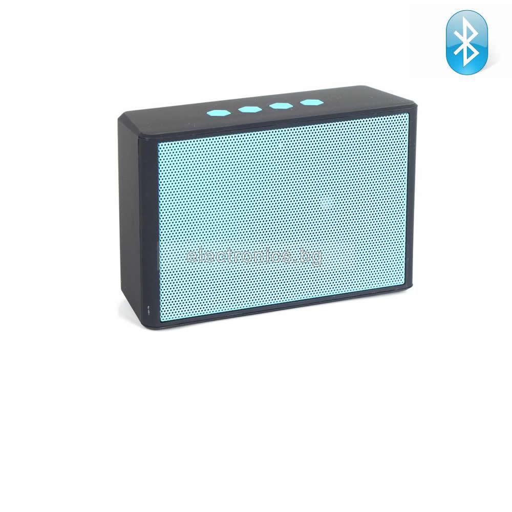 Bluetooth колонка HDY-003 , FM радио, литиево-йонна батерия, слот за USB/micro SD CARD/AUX, черен/син