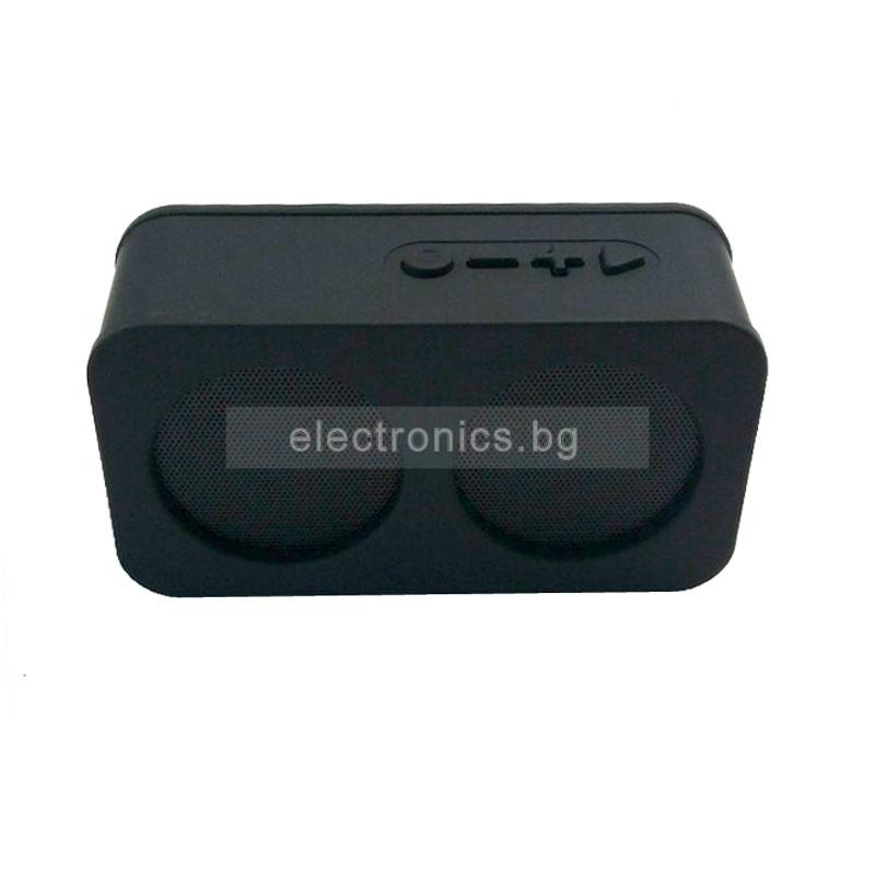 Bluetooth колонка A2, FM радио, литиево-йонна батерия, слот за USB/micro SD CARD/AUX, Черен