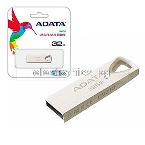 USB Флаш Памет UV210 ADATA Flash Drive, 32 GB, USB 2.0 Флашка Метална