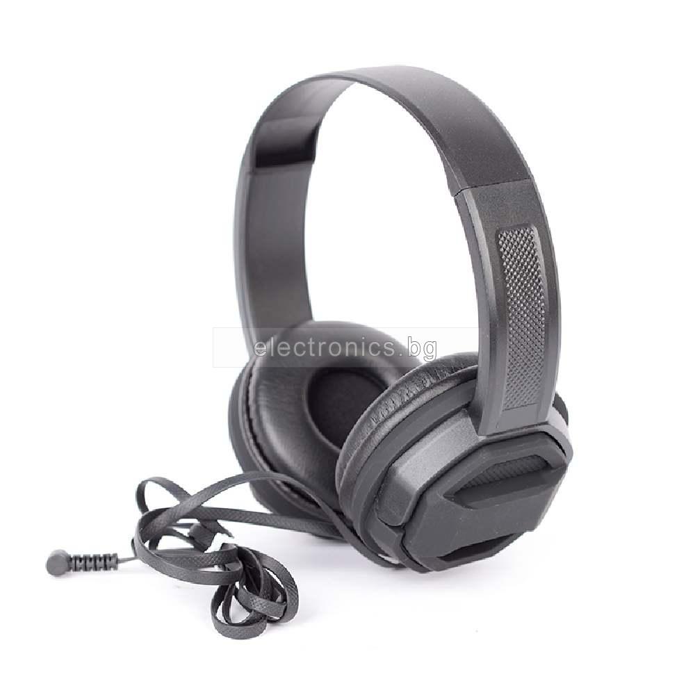 Слушалки KL-605, Handsfree, 3.5мм стерео жак с микрофон, черни