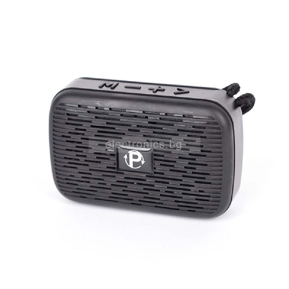 Bluetooth колонка  P-11, FM радио, литиево-йонна батерия, слот за USB, TF CARD, Черен