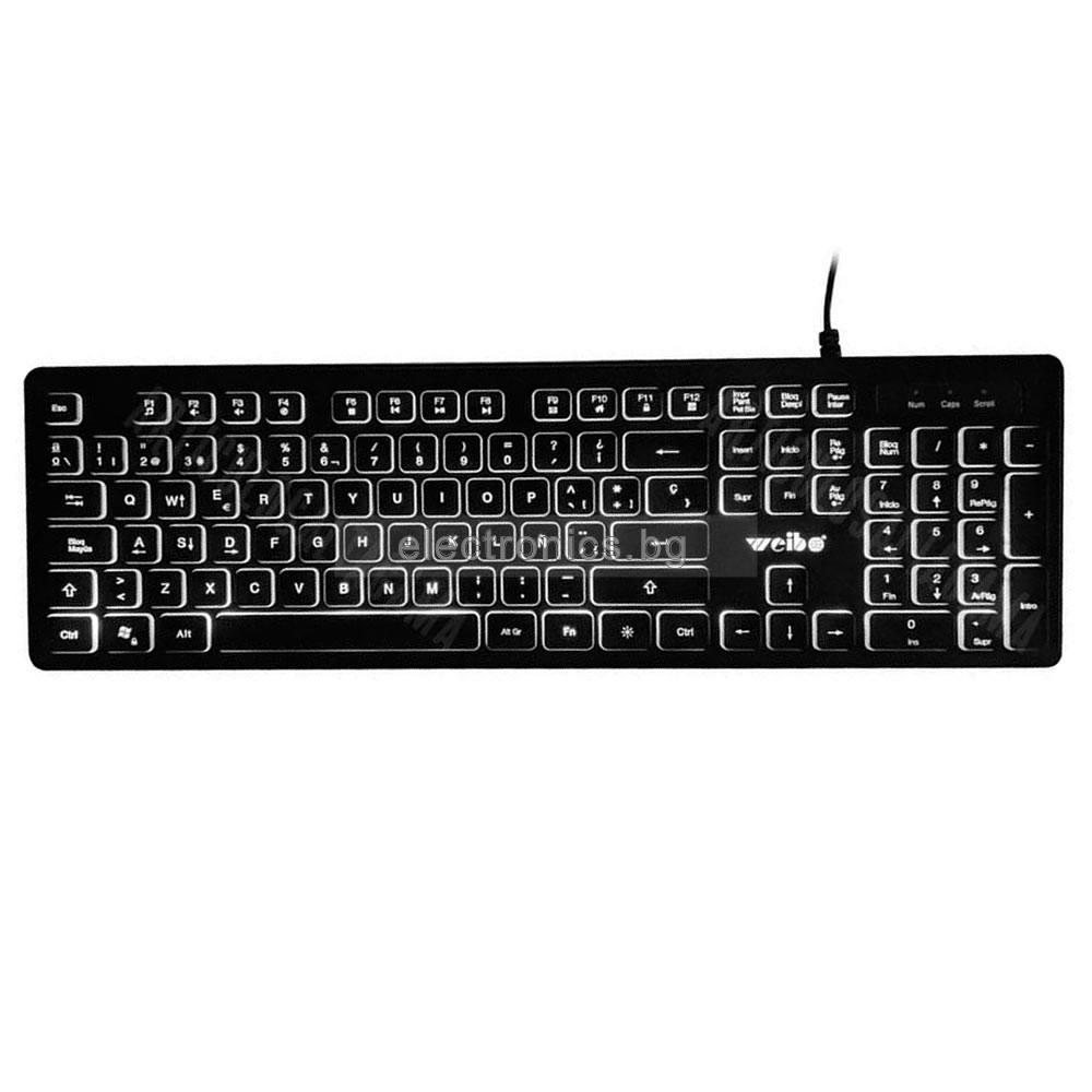 Клавиатура USB  WB560LED,  RGB светлини под бутоните, USB конектор
