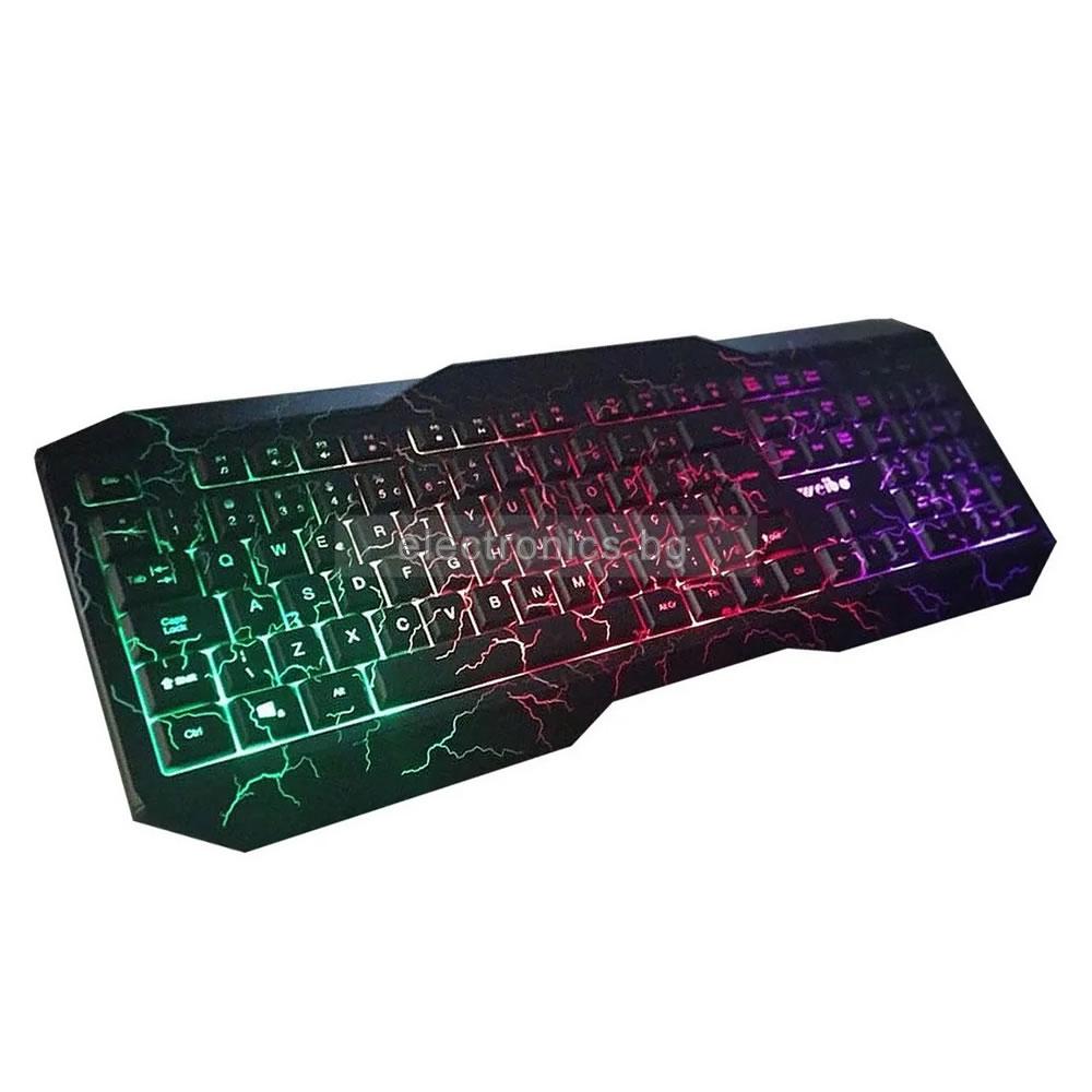 Клавиатура USB  WB570LED, RGB светлини под бутоните, USB конектор