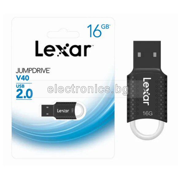 USB Флаш Памет JUMPDRIVE V40 LEXAR Flash Drive, 16 GB, USB 2.0 Флашка