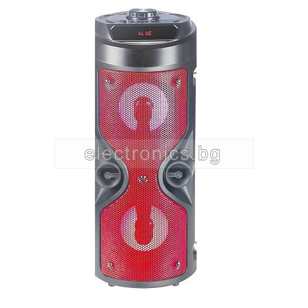 Караоке Тонколона 2x4\" MK-8895, Микрофон, Bluetooth, FM радио, micro SD/USB/AUX, Светлинни ефекти, черно-червено