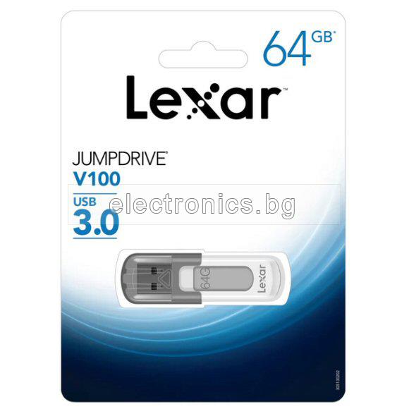 USB Флаш Памет V100 LEXAR JUMPDRIVE Flash Drive, 64 GB, USB 3.0 Флашка