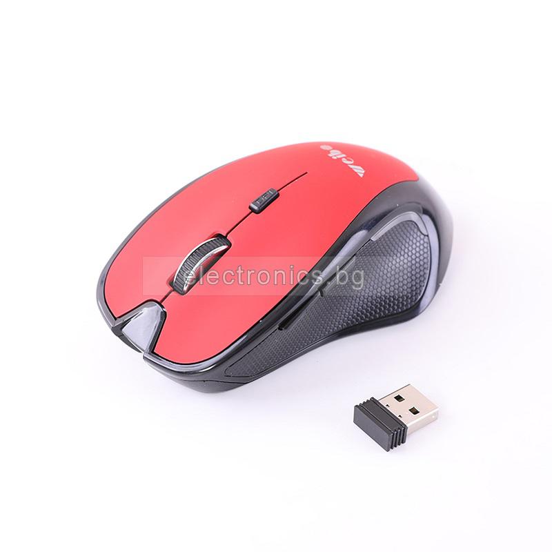 Безжична мишка WIRELESS WB-708, червено-черна