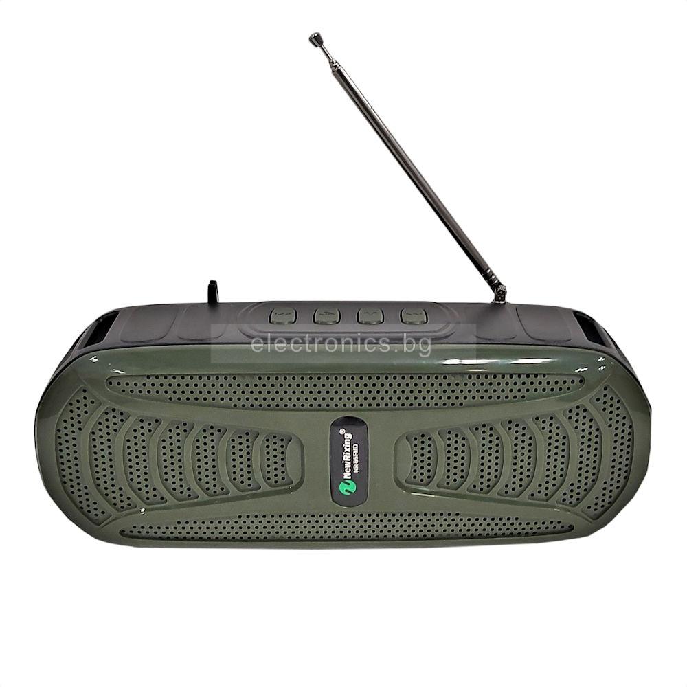 Bluetooth колонка NR-B6FMD, TWS,  Фенер, FM радио, литиево-йонна батерия, слот за USB/micro SD CARD, зелена