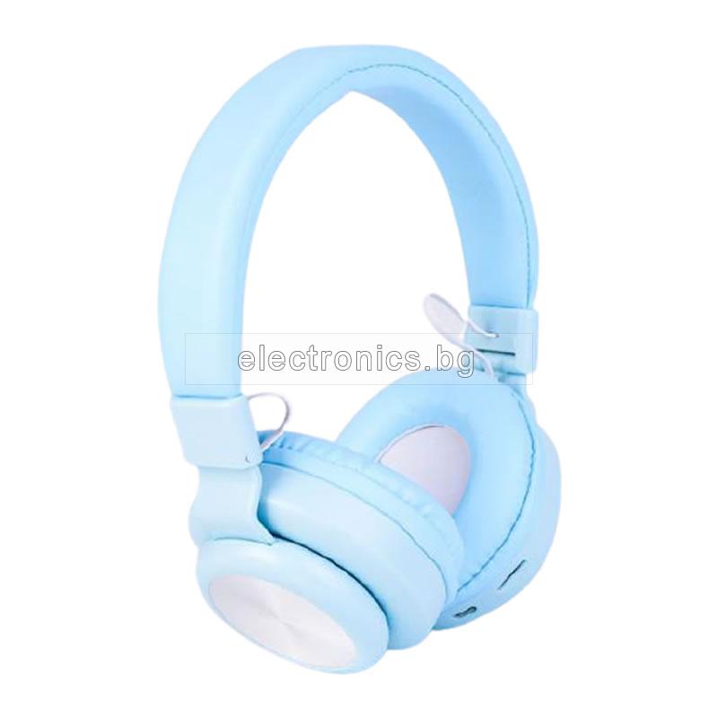 Безжични слушалки J-260BT, Bluetooth, MP3 плеър, вграден микрофон, Цвят: Електриково син