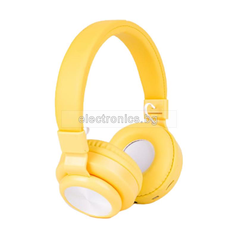 Безжични слушалки J-260BT, Bluetooth, MP3 плеър, вграден микрофон, Цвят:Електриково жълт