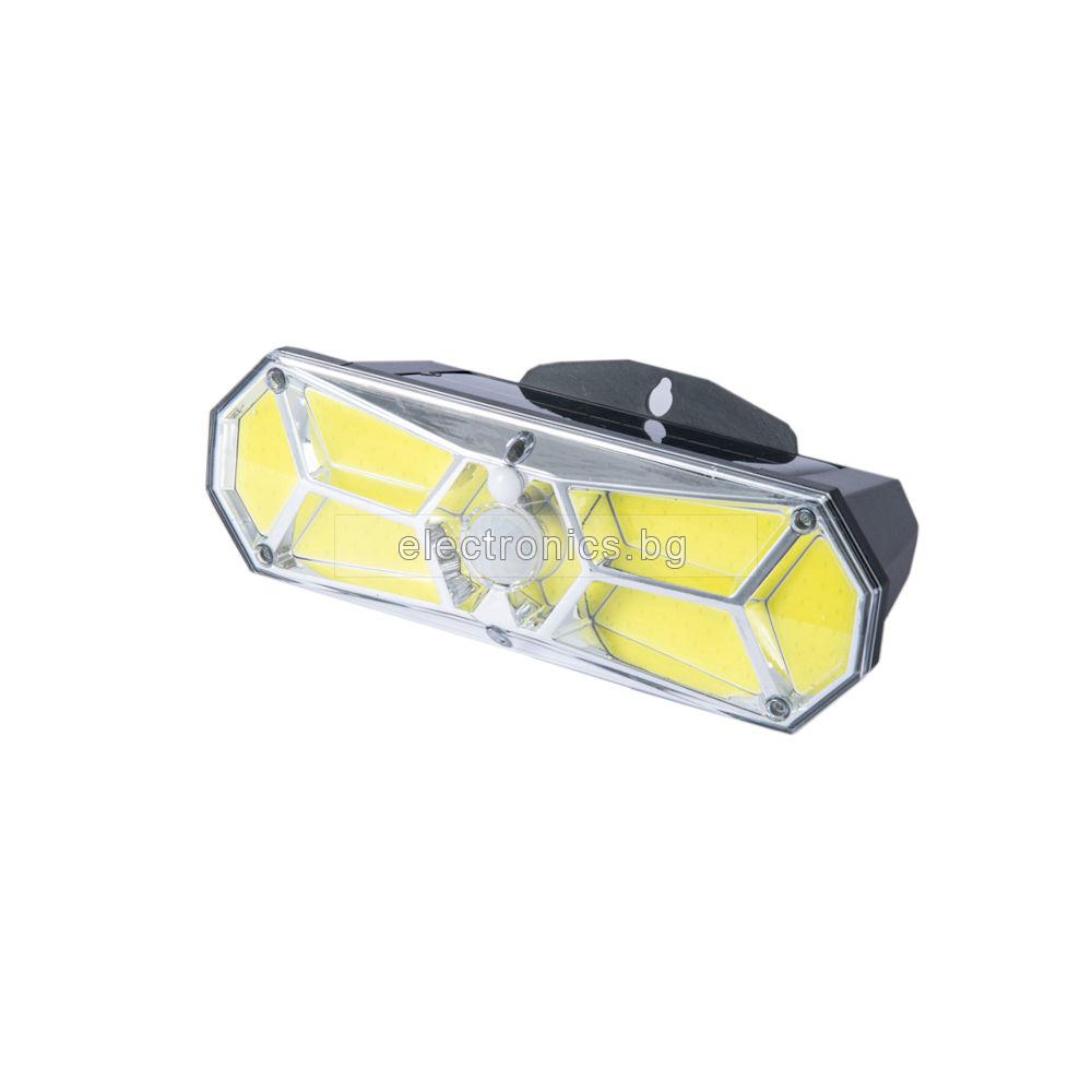 Соларна лампа SOLAR LAMP 126COB със сензор за движение, кристален диод, Размери: 14,5x6x16 см