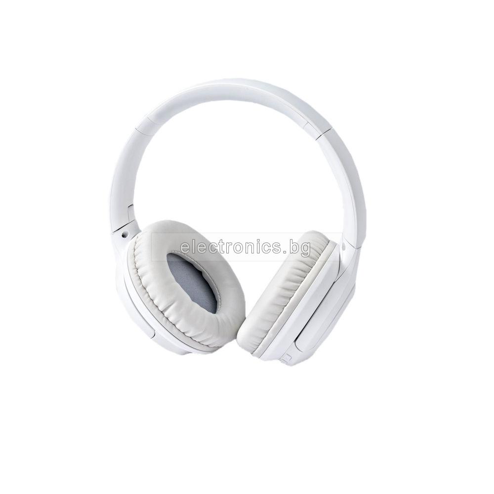 Безжични слушалки M-1, Bluetooth, AUX, вграден микрофон, бели