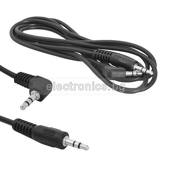 Аудио кабел Stereo Jack 3.5mm, ъглов жак, 0.5метра
