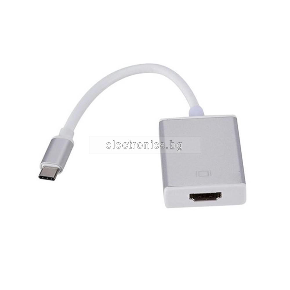 Кабел USB 3.1 Type C конектор към HDMI 1080p 4K HDTV адаптер за Apple MacBook Chromebook