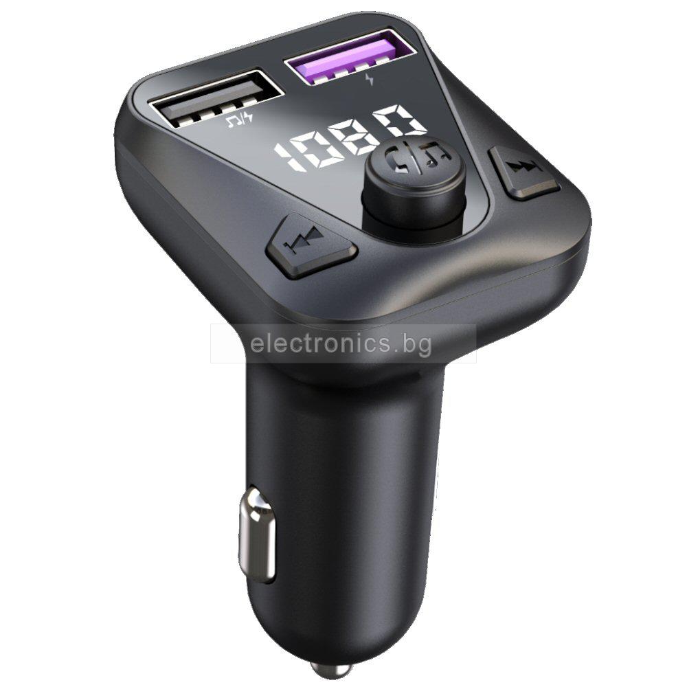 FM Трансмитер C43, букса за автозапалка, Bluetooth, USB