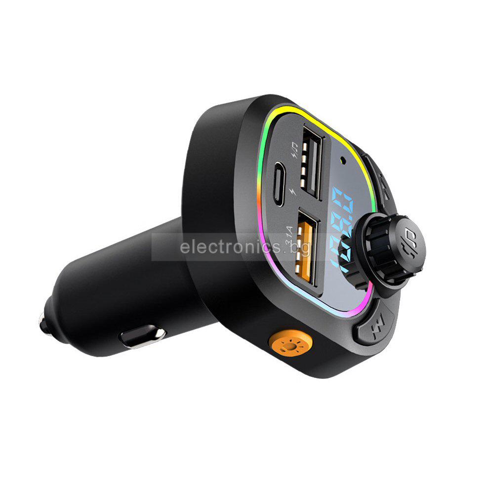 FM Трансмитер C28, букса за автозапалка, Bluetooth, USB