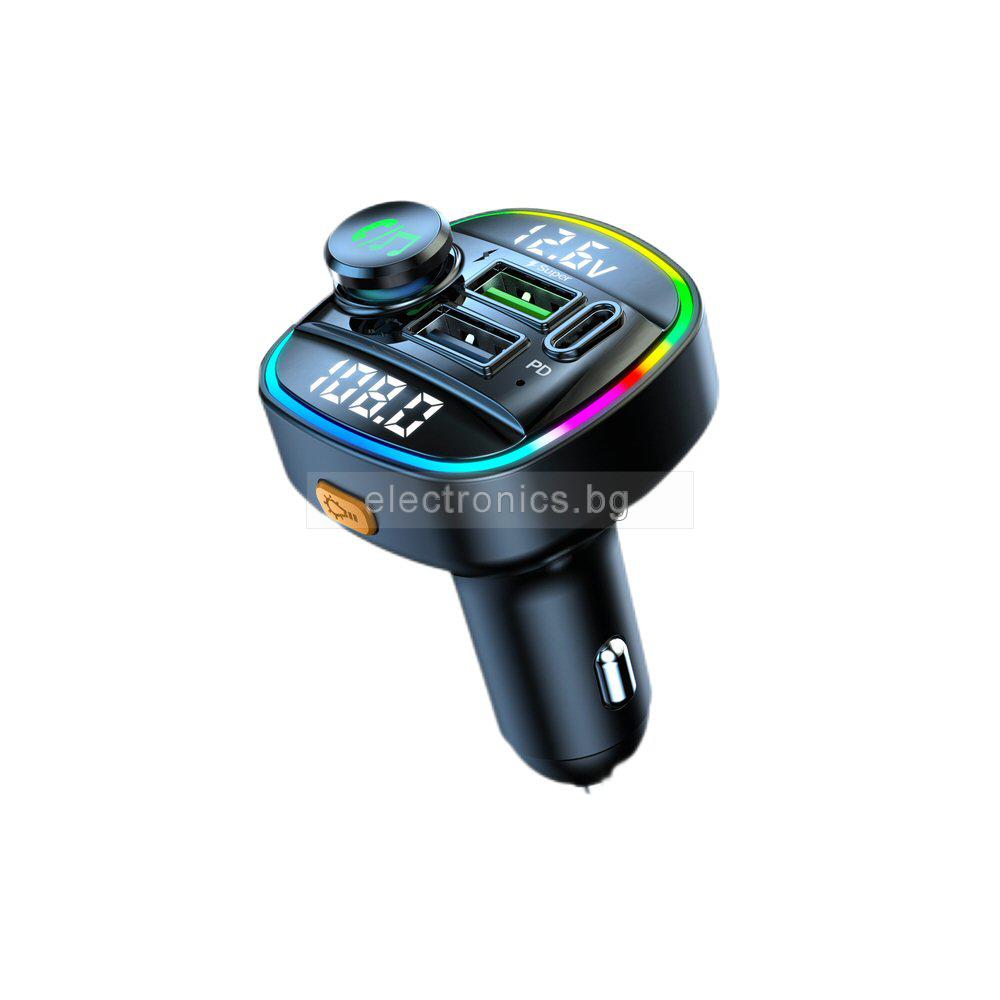 FM Трансмитер C22, букса за автозапалка, Bluetooth, USB