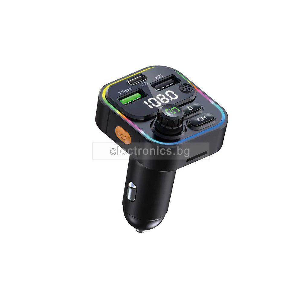 FM Трансмитер C16, букса за автозапалка, Bluetooth, micro SD, USB