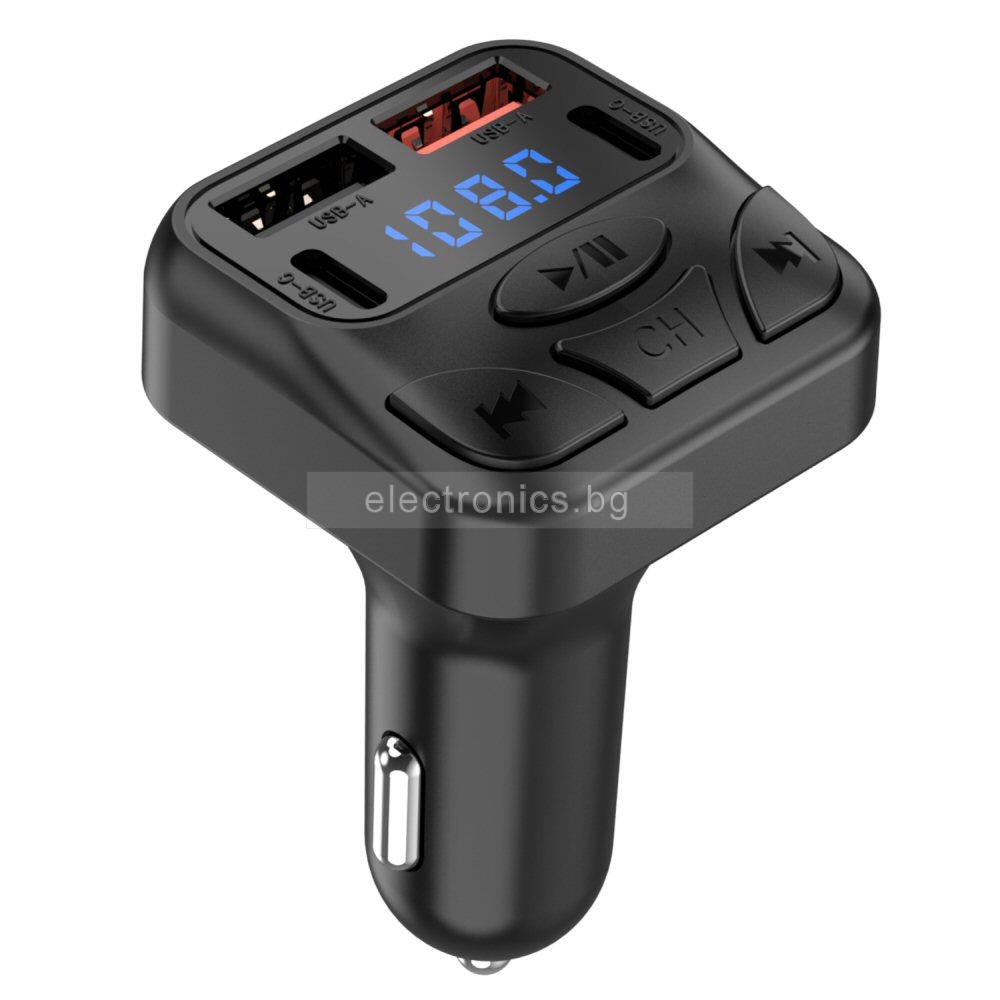 FM Трансмитер C42, букса за автозапалка, Bluetooth, USB