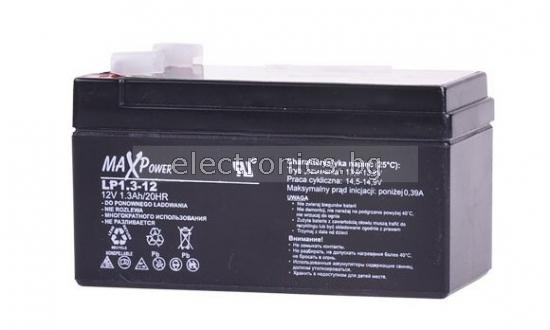 Батерия /акумулатор/ 12V 1.3AH MAXPOWER