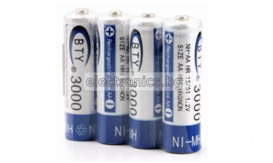 Акумулаторна батерия AA 1.2V 3000mAh BTY -1бр.
