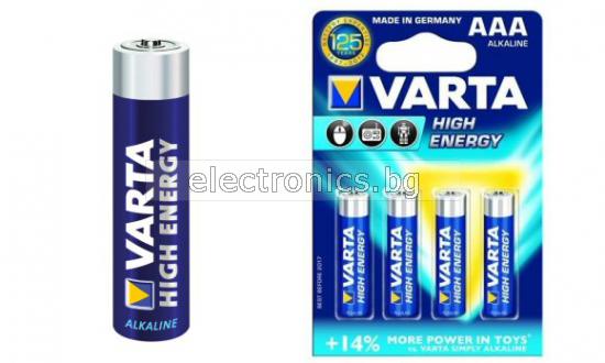 Алкални батерии AAA/R03 1.5V 4903 VARTA HIGH ENERGY - 4бр.