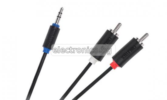 Аудио кабел Stereo Jack 3.5mm - 2RCA, 1метър