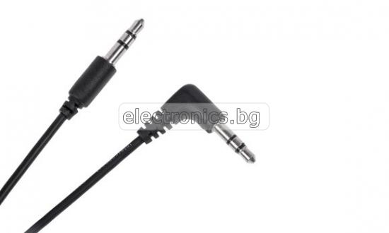 Аудио кабел Stereo Jack 3.5mm, ъглов жак, 0.5метра