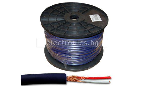 Микрофонен кабел Стерео, 6mm, син, HQ, цена на метър, CBL640